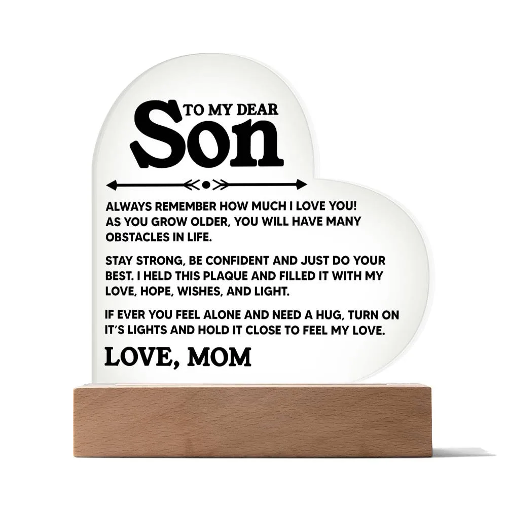 To My Dear Son - Acrylic Heart