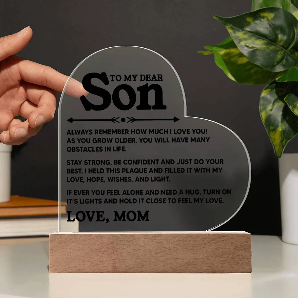 To My Dear Son - Acrylic Heart