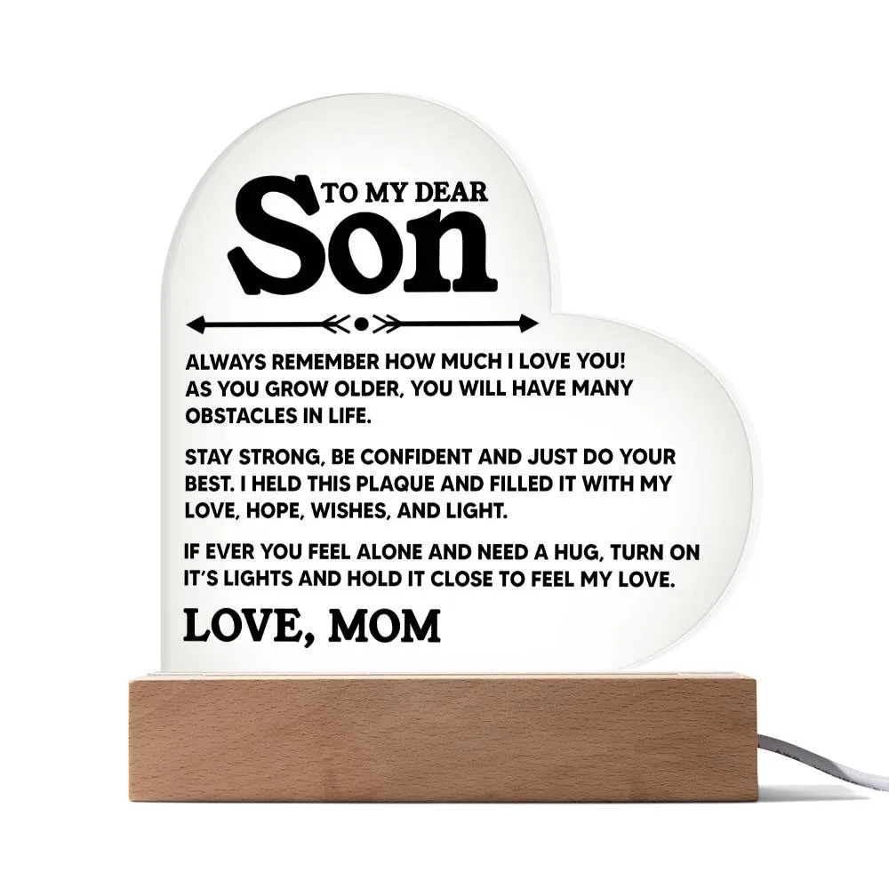To My Dear Son - Acrylic Heart