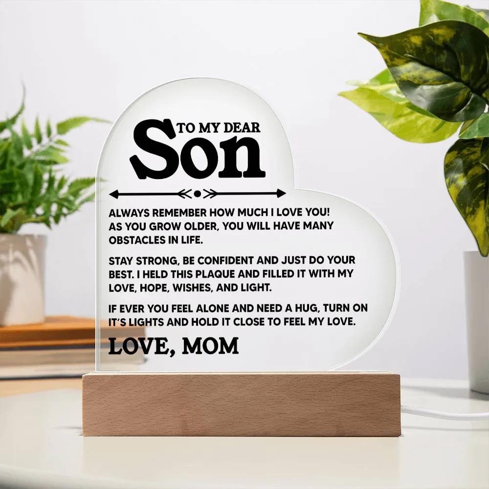 To My Dear Son - Acrylic Heart