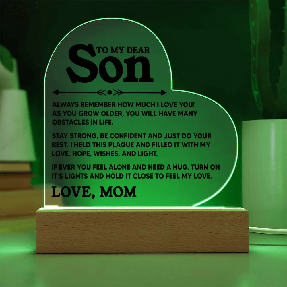 To My Dear Son - Acrylic Heart