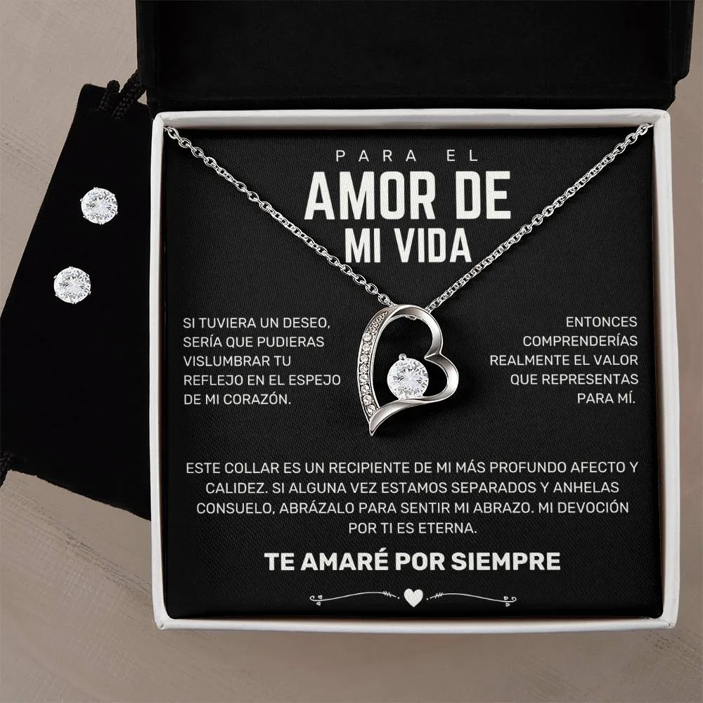 Para el AMOR DE MI VIDA - Negro (Aretes Incluidos)