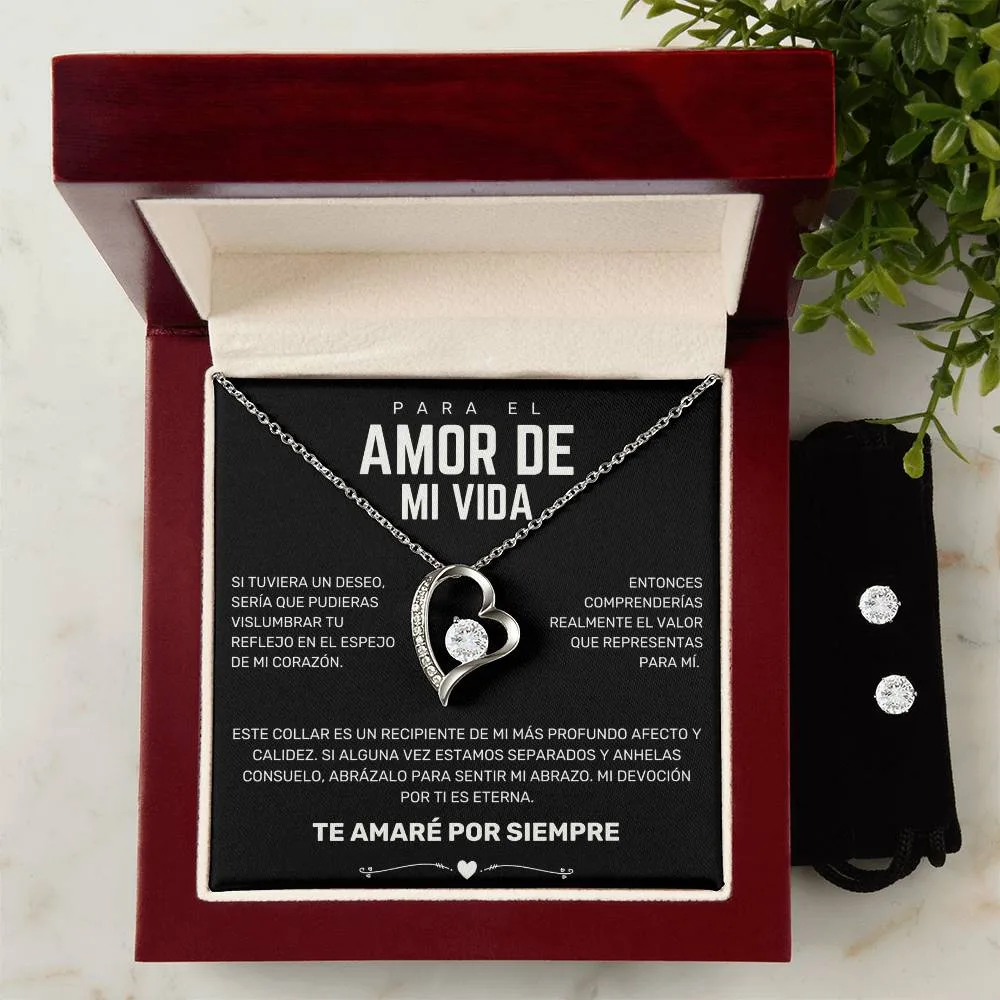 Para el AMOR DE MI VIDA - Negro (Aretes Incluidos)