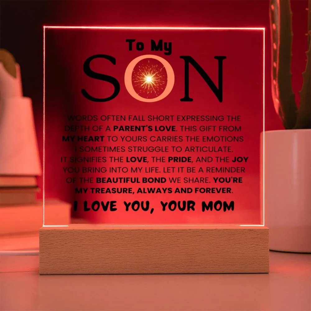 To My Son - Parent's Love - Square Acrylic Plaque