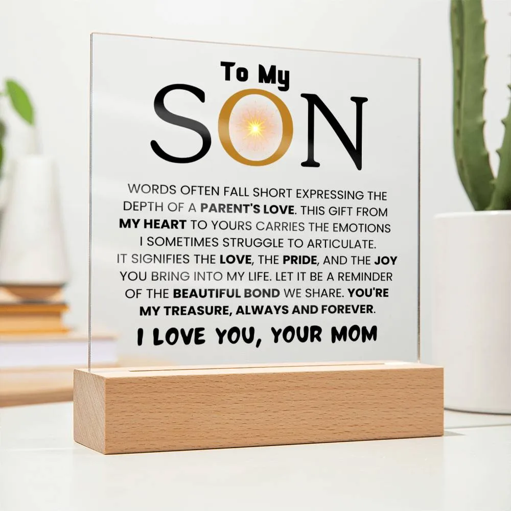 To My Son - Parent's Love - Square Acrylic Plaque