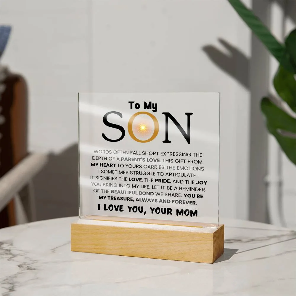 To My Son - Parent's Love - Square Acrylic Plaque