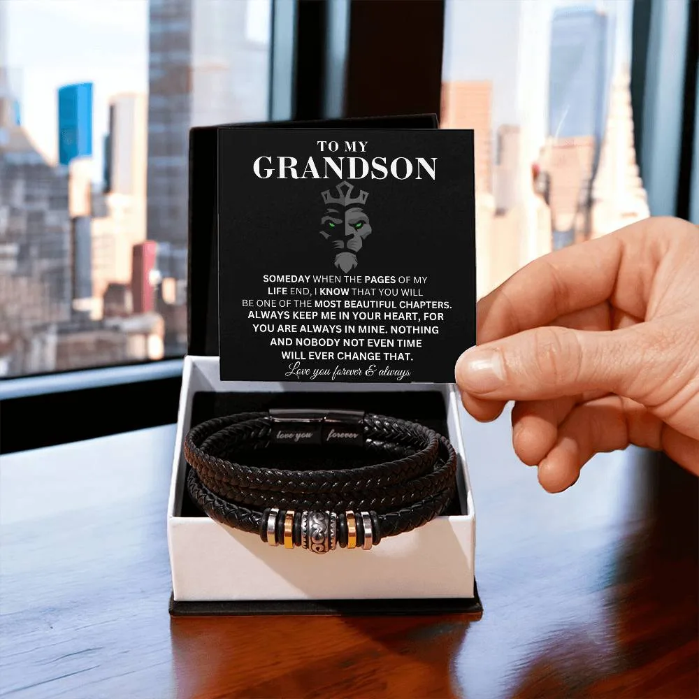 To My Grandson - My Life - Men's Bracelet