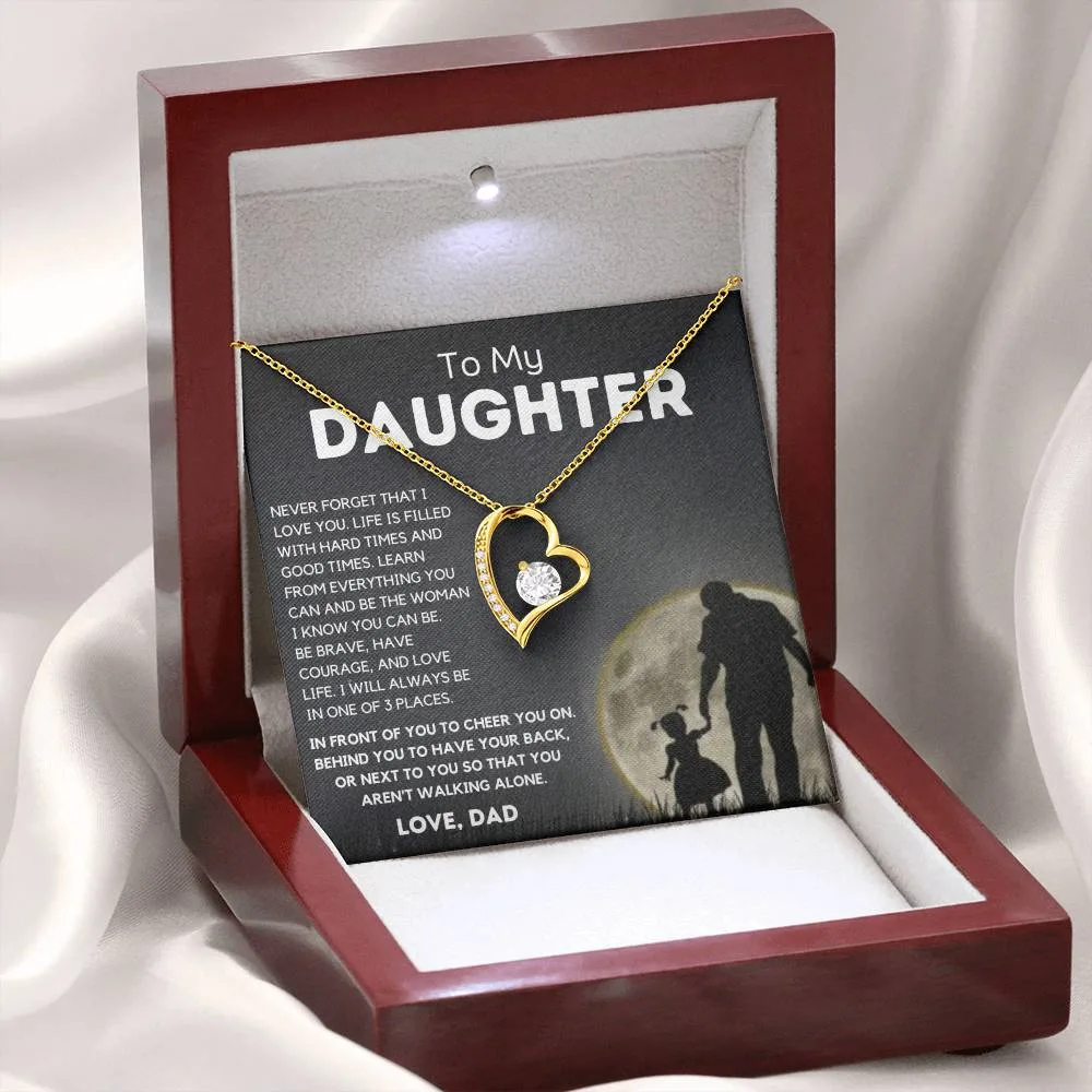 To My Daughter - Be Brave - Forever Love Necklace