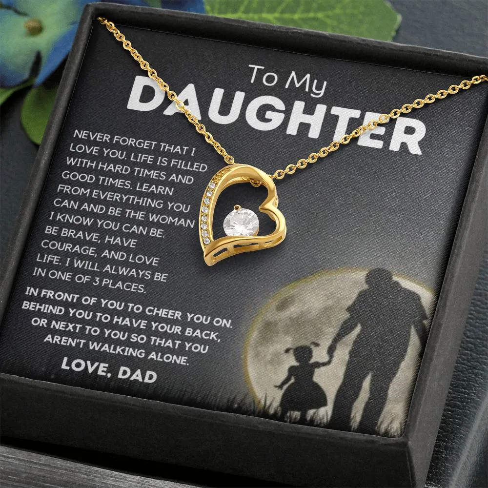 To My Daughter - Be Brave - Forever Love Necklace