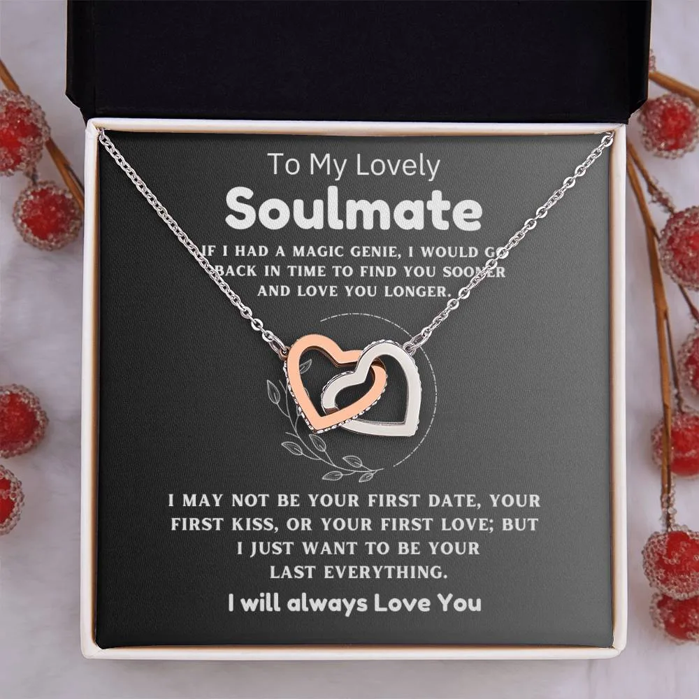 To My Lovely Soulmate - First Date - Interlocking Hearts Necklace