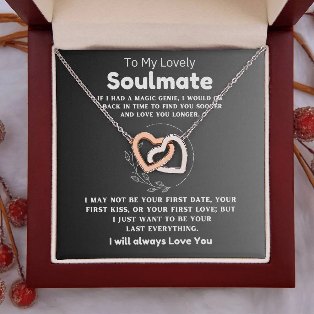 To My Lovely Soulmate - First Date - Interlocking Hearts Necklace