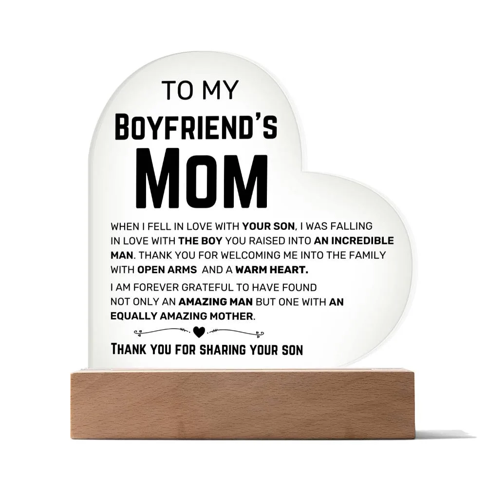 To My Boyfriend's Mom - Acrylic Heart