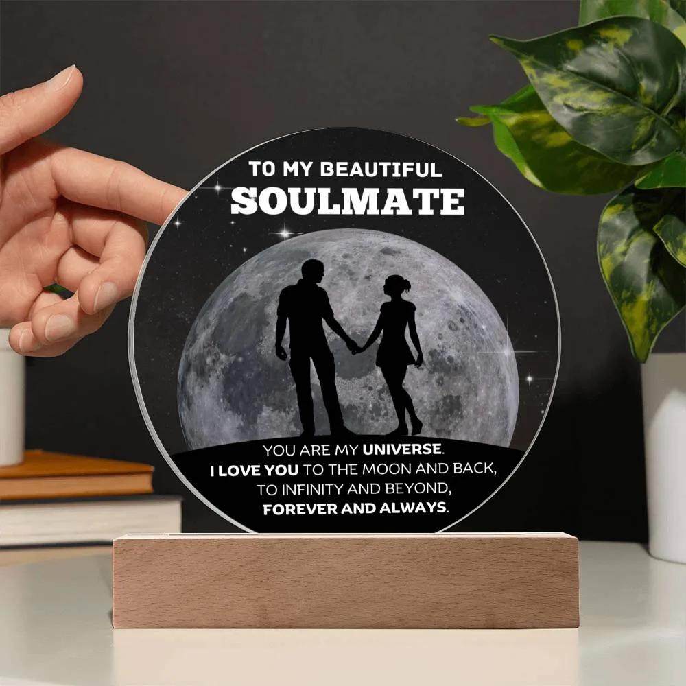 To My Beautiful Soulmate - My Universe - Circle Plaque