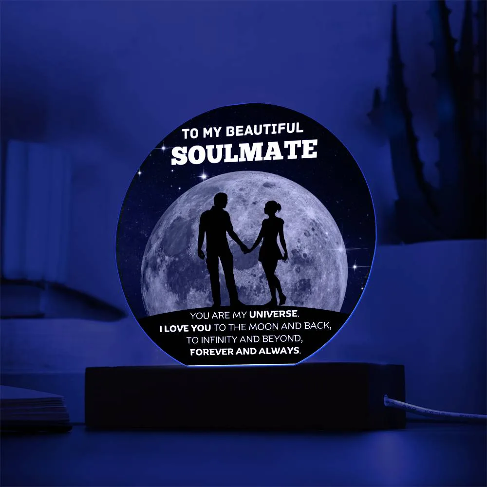 To My Beautiful Soulmate - My Universe - Circle Plaque