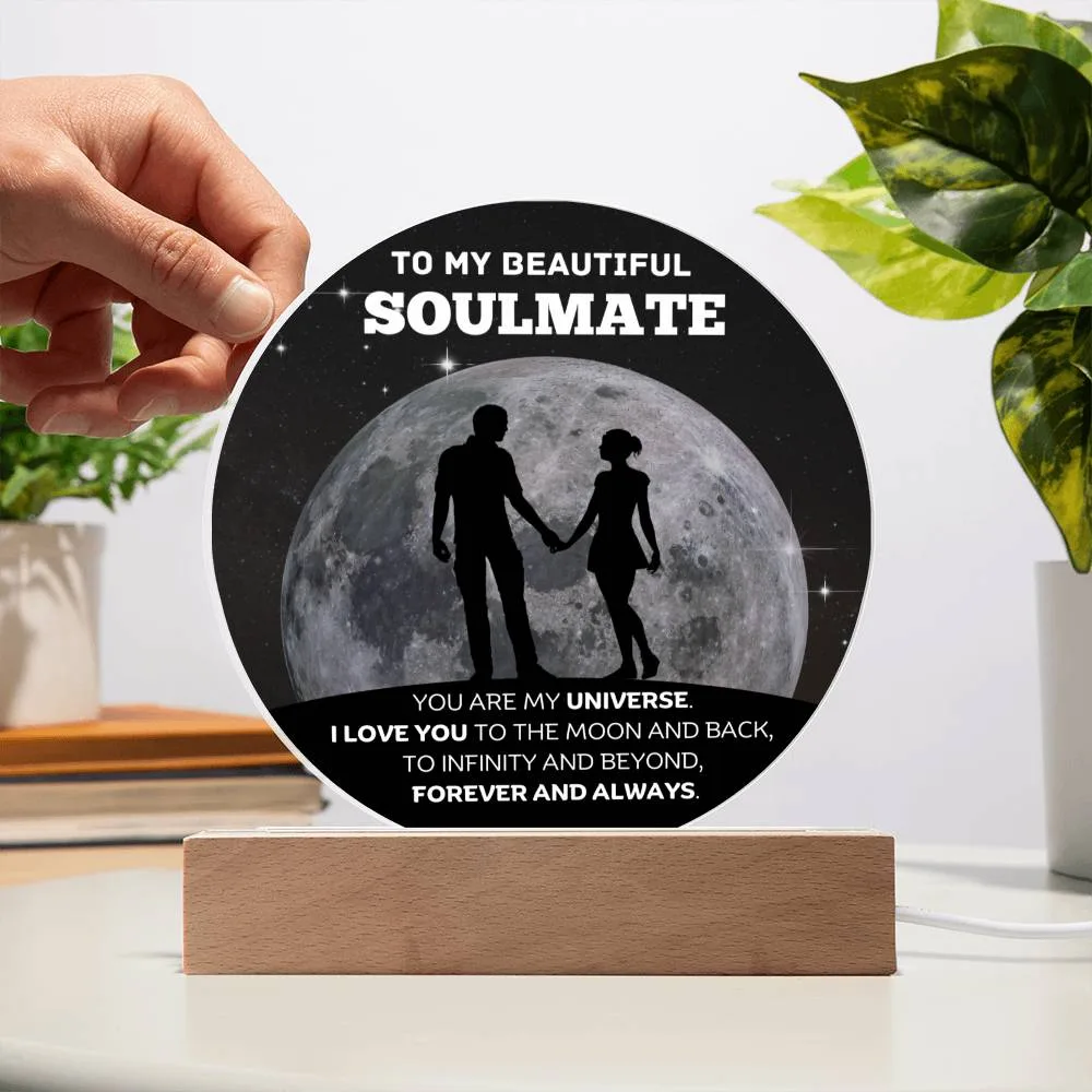To My Beautiful Soulmate - My Universe - Circle Plaque