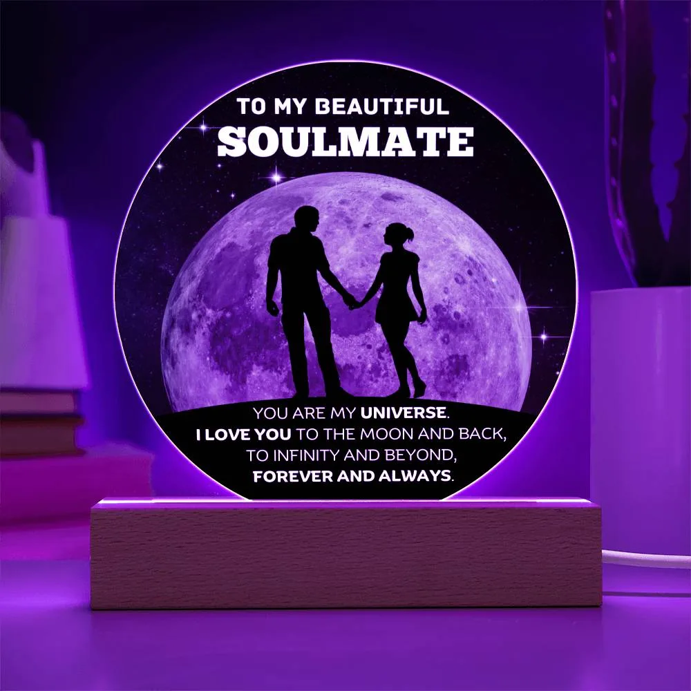 To My Beautiful Soulmate - My Universe - Circle Plaque