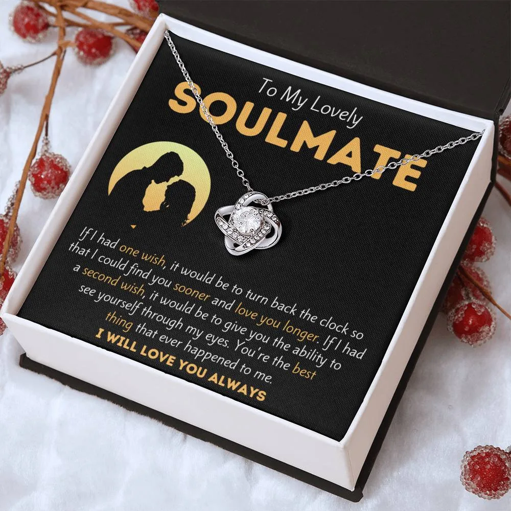 To My Lovely Soulmate - One Wish - Love Knot Necklace