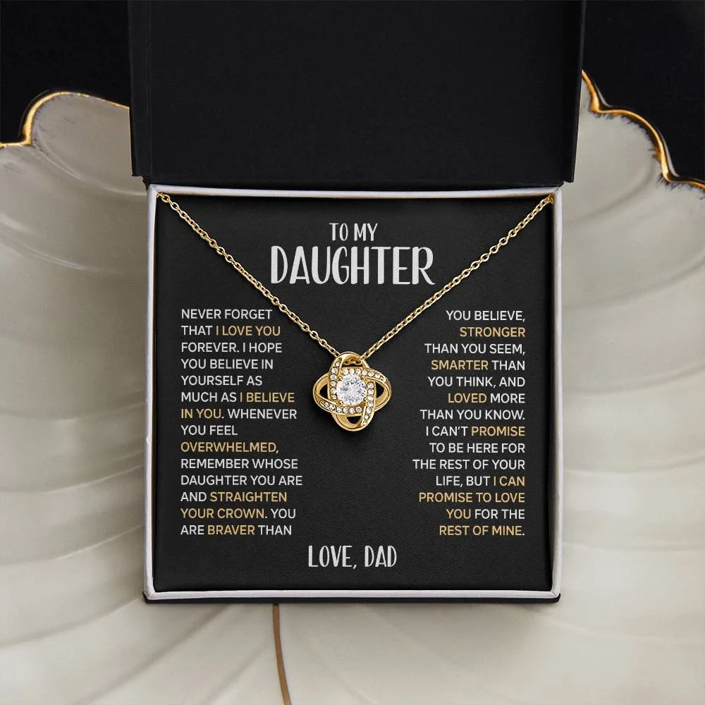 To My Daughter - Your Life - Love Knot Necklace