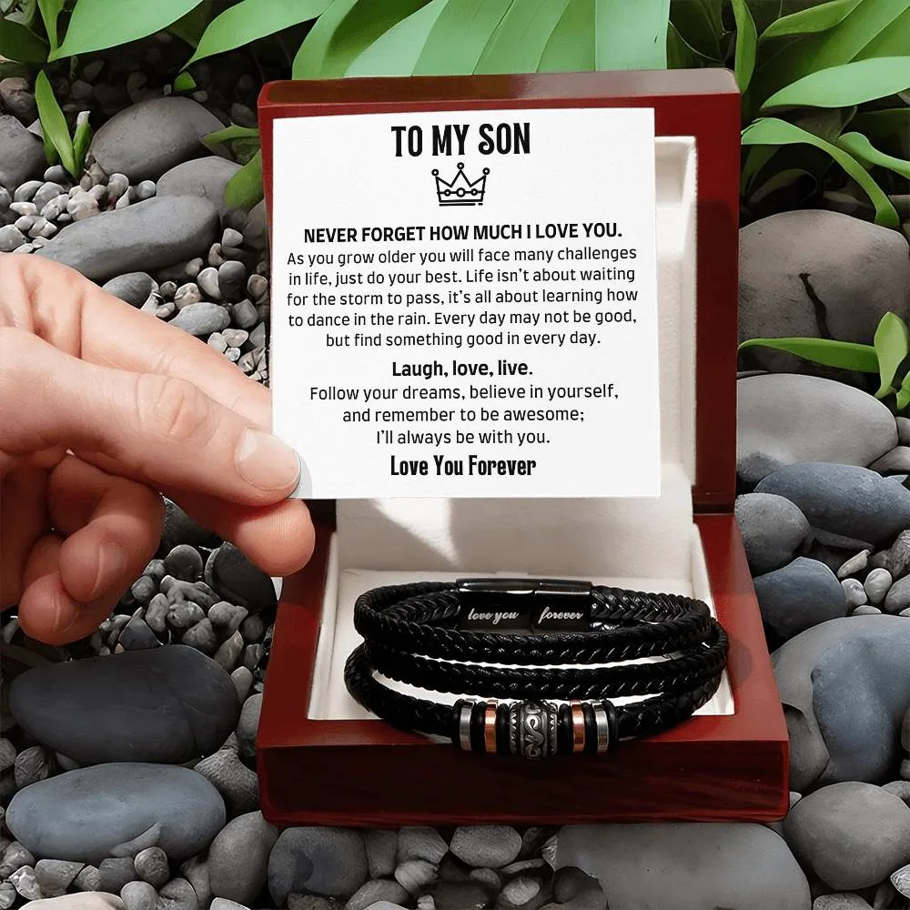 To My Son - Never Forget - Men's Bracelet